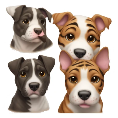 Stafford shire bull terrier puppy tiger fur sticker