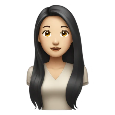 Asian woman with long hair sticker