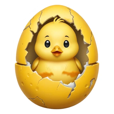 cartoon chick sitting inside a eggshell sticker