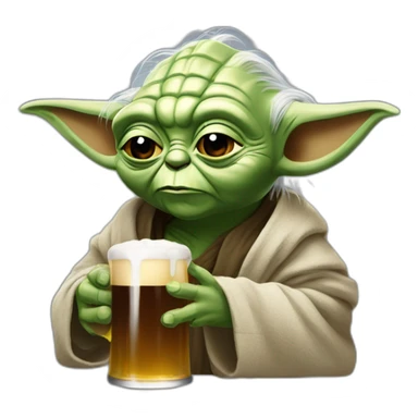 Yoda buvant une bière  sticker