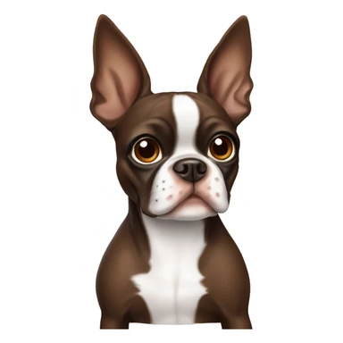 Brown Boston terrier sticker