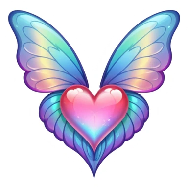 fairytale wings heart sticker
