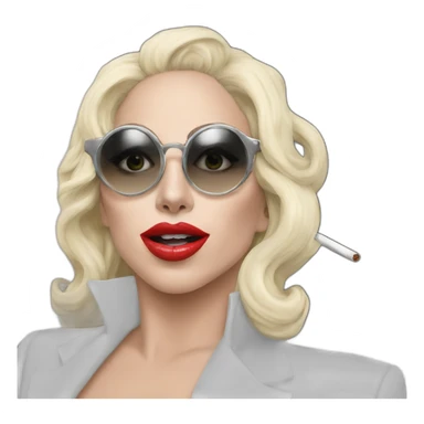 Lady gaga with cigarrette sticker