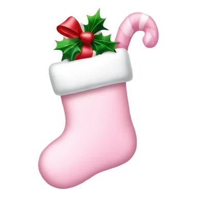  light pink Christmas stocking with bow sticker