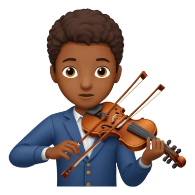 black boy playing violin sticker