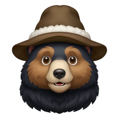 black bear with hat sticker