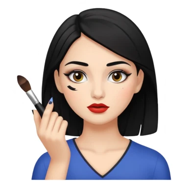 메이크업 받고 있는 검정색 머리의 여성 sticker