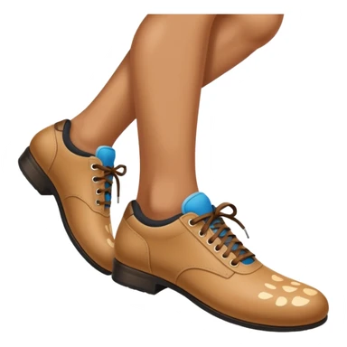 a shoe with a foot inside, stepping and showing a clear shoe print below. and leg







 sticker