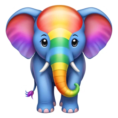 Rainbow elephant sticker