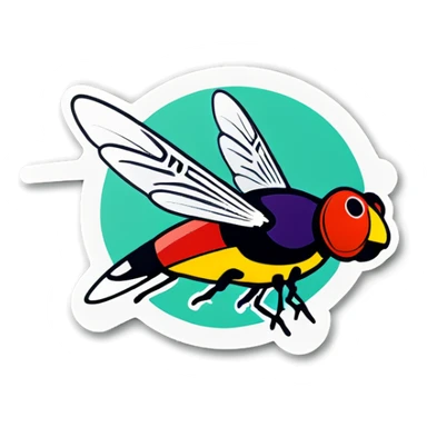 Fly farm sticker