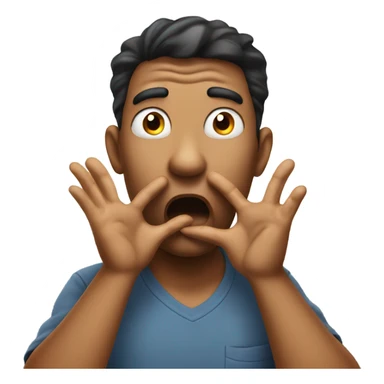 Shocked with hand over mouth sticker