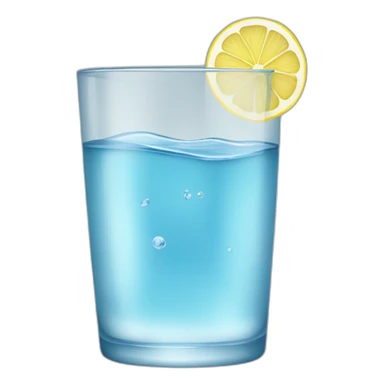 a glass of water with lemon sticker