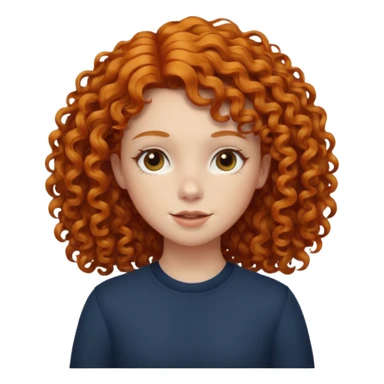 A ginger girl with curly hair in this style 👩🏼‍🦱 sticker