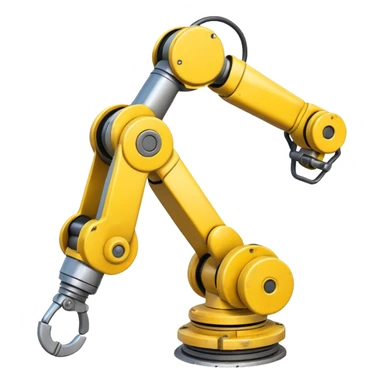 Industrial Arm – Yellow robotic arm, gripping tool sticker