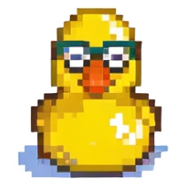 Rubber duck wearing tiny glasses sticker