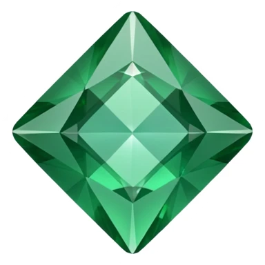 GREEN emerald, diamond gem shape, realistic sticker