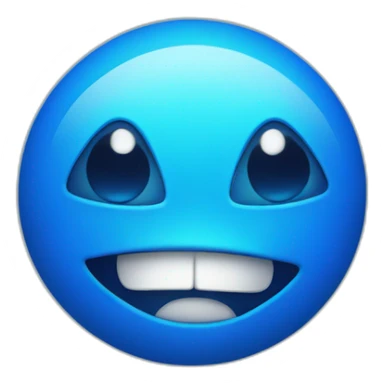 electric blue round creature with mono eye crying of joy sticker