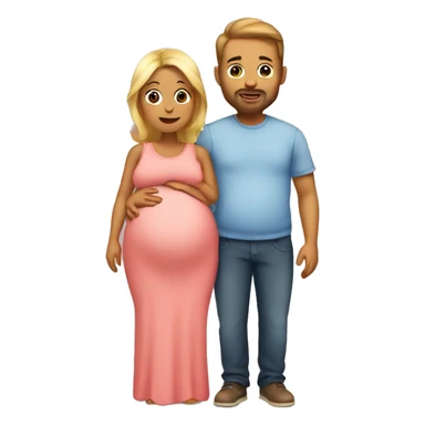 A pregnant woman with her husband  sticker