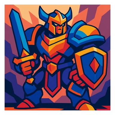 League of Legends-inspired champion, armored and powerful, vibrant cartoon style sticker