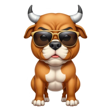 Bull boxer wearing sunglasses sticker