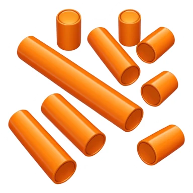 orange cylindrical pieces rouded on each end  sticker