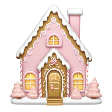 light pink and gold and white gingerbread house sticker