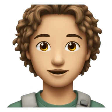 adolescente avec un gribouillis au dessus de sa tête sticker