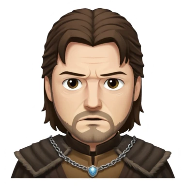 Eddard Stark face character face only front face  sticker