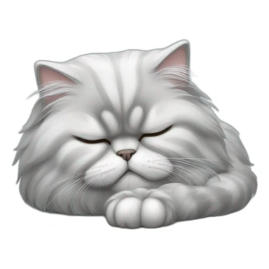 silver persian cat asleep sticker