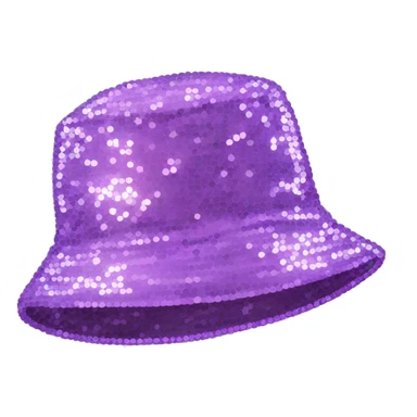 Light purple bucket hat sequin sticker