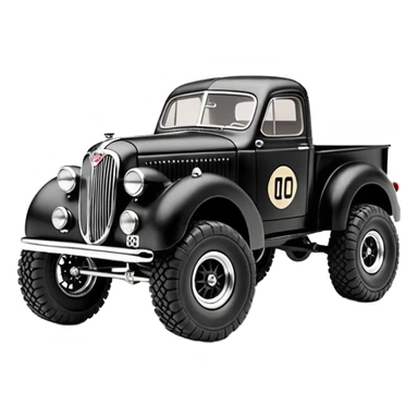 1:10 off-road lcg short wheelbase jumping Basher CatWoman’s 1954 blackened tarnished hotrod ford jaguar rc pickup (extra wide low-profile rock climbing tires without fenders) sticker