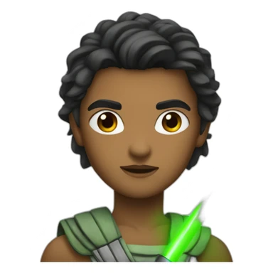 Young Ashoka with green lightsabers sticker