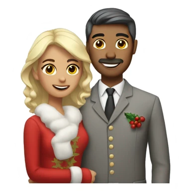 novios en navidad sticker