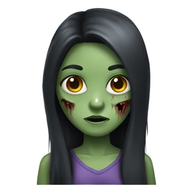 girl zombie with dark long hair sticker