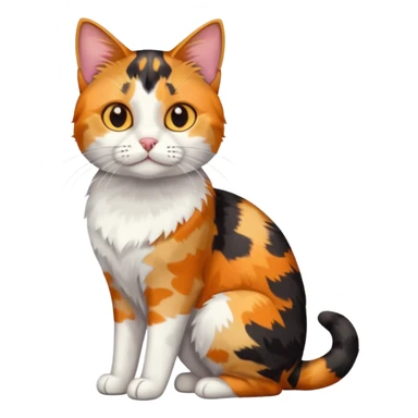 full body patchy calico tabby cat sticker