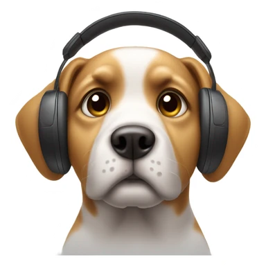 Dog listening to music scared sticker