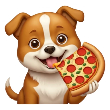 dog eating pizza sticker