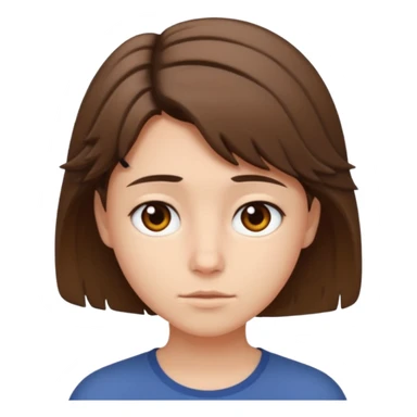 portrait of a young person with short tousled brown hair and neutral expression sticker