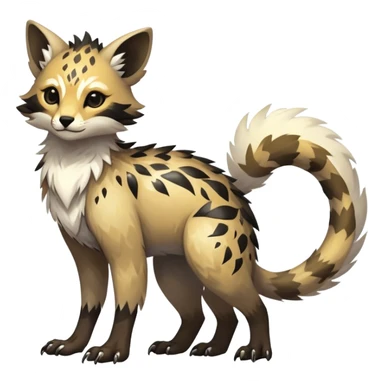 Epic Feral Rare Fantasy shiny cool fluffy Vernid-Trico-species-hybrid-animal by LiLaiRa, random markings, full body  sticker