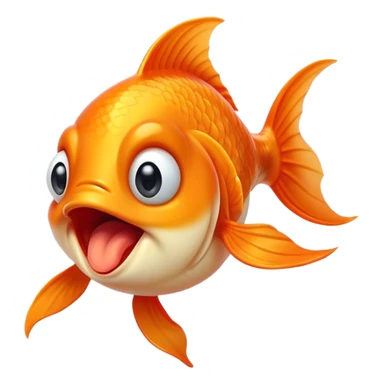 Cinematic Cute Yawning Orange Goldfish Portrait Emoji, Head tilted slightly with a dramatic, wide-open yawn, showcasing a smooth, vibrant orange body with flowing fins, eyes barely open in drowsy contentment, Simplified yet irresistibly adorable features, highly detailed, glowing with a soft, cozy glow, high shine, relaxed yet expressive, stylized with a touch of whimsy, bright and endearing, soft glowing outline, capturing the essence of a sleepy yet affectionate goldfish, so drowsy it feels like it could float out of the screen and curl up for a nap! sticker