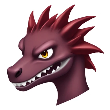 Cool edgy badass modern Maroon sergal-raptor-Charmeleon with darker mane sticker