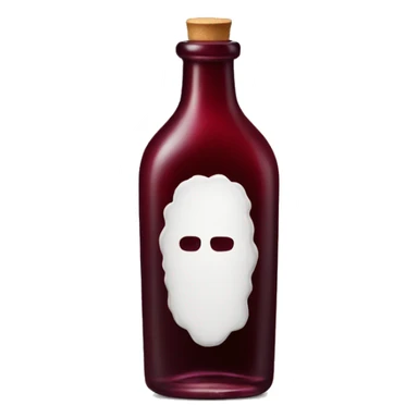 fancy bottle with dark red liquid  sticker