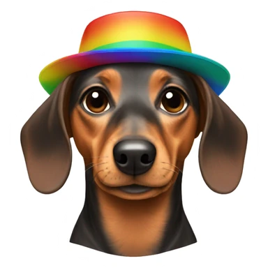 Dachshund rainbow propeller hat sticker