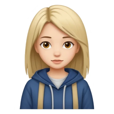 A pretty girl who has layered straight hair woth baggy clothing sticker