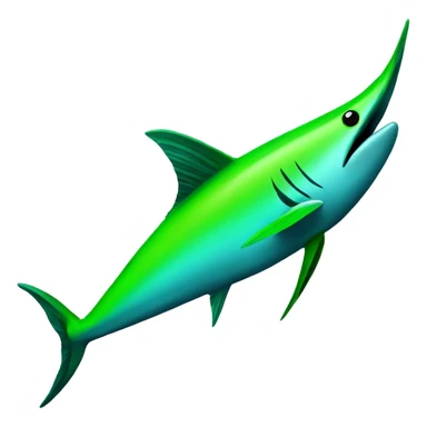 Neon green swordfish sticker