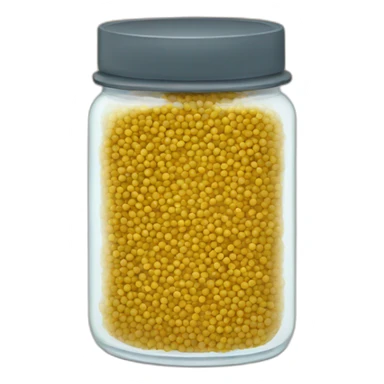mustard seeds in a short jar sticker