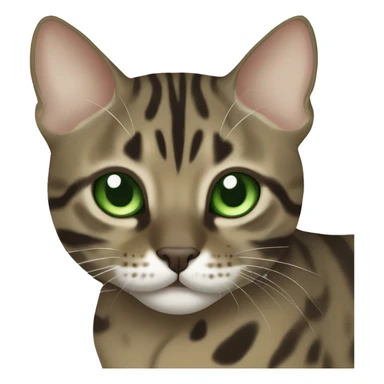 Sepia charcoal Bengal cat with Green eyes  sticker