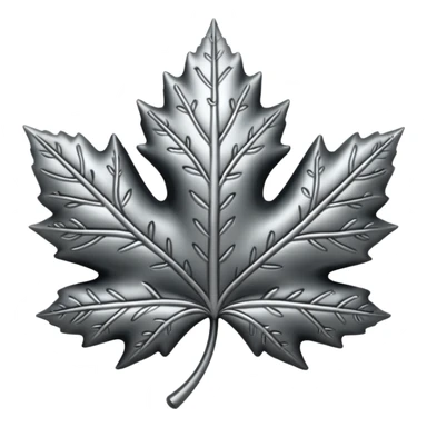 Black and silver filigree maple leaf, 3D, extremely detailed design sticker