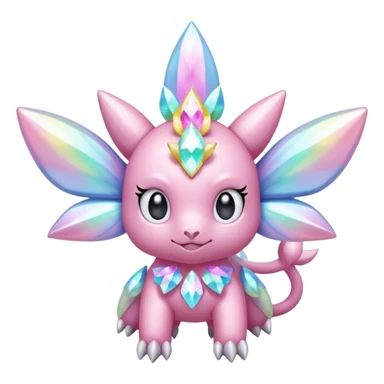 Shiny glittery pastel colorful iridescent Diancie-Palkia-Amaura-Aurorus-aesthetic-fusion sticker