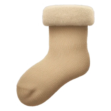 beige fuzzy socks sticker